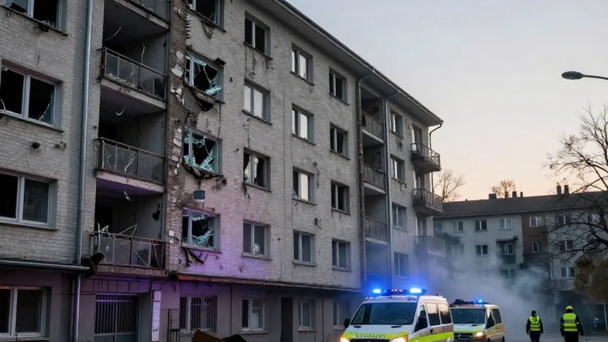 Illustration for: One Dead, Ten Injured as Russian Strikes Hit Kyiv Dormitory and Other Civilian Sites
